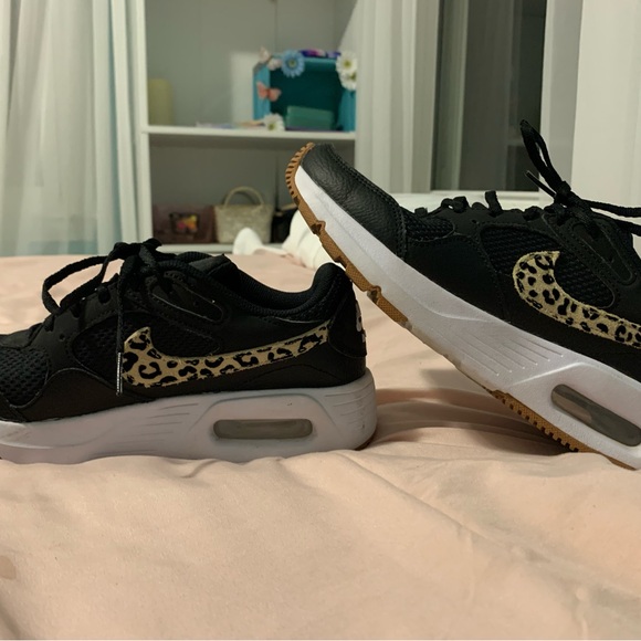 Nike Other - Women's size 7 Black Nike Sneakers with Leopard Accent